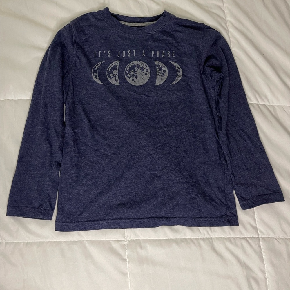 Navy Blue Kids Long Sleeve Shirt